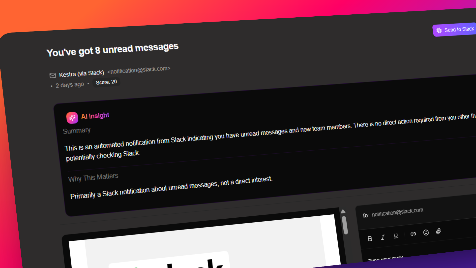 AI email summary and insights